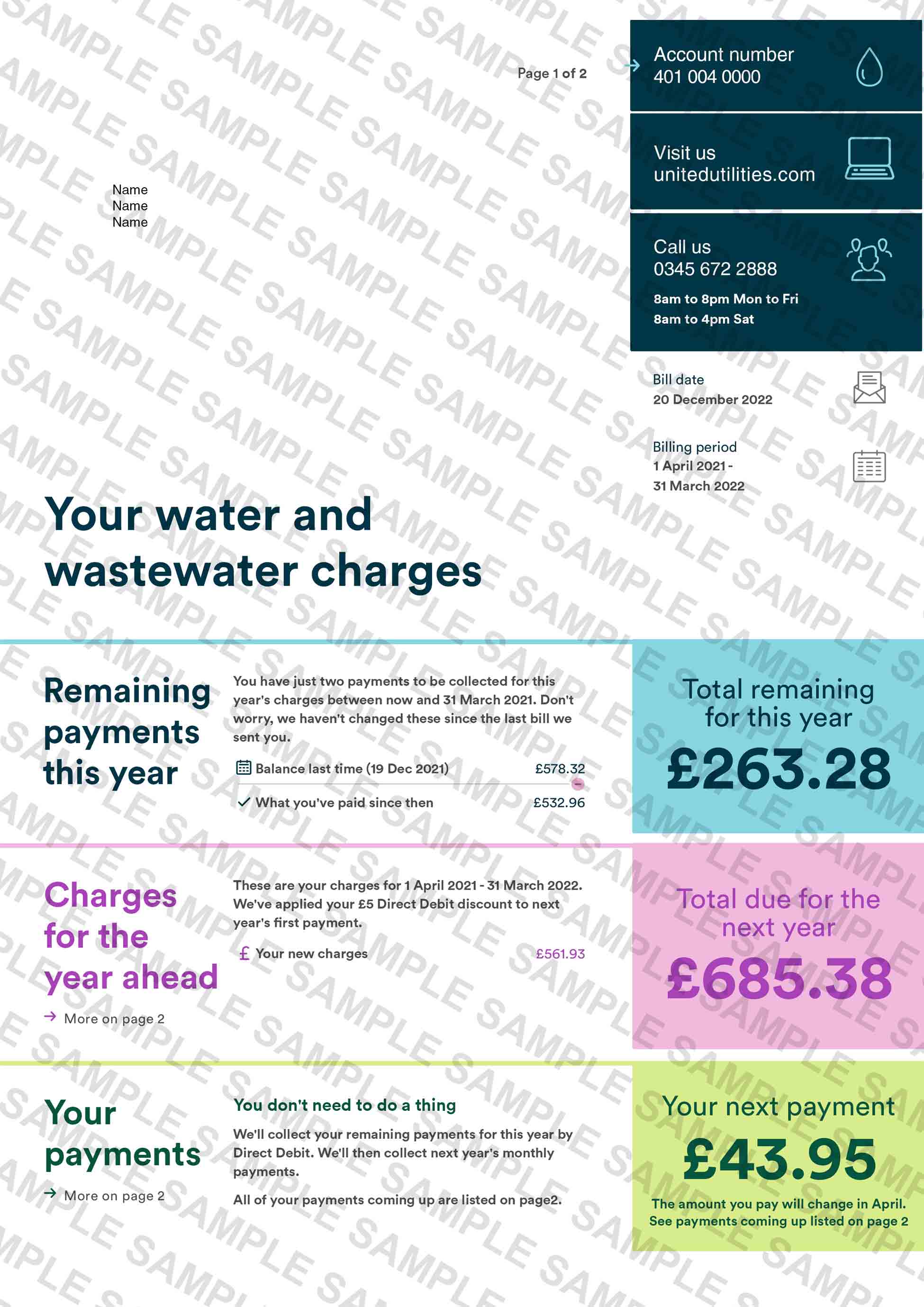 Fake United Utilities Bills Various Templates Available